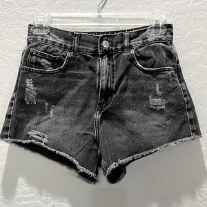 Zara kids black jean shorts